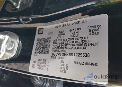 2024 Chevrolet Colorado 4Wd Z71 from USA, damaged, VIN 1GCPTDEK6R1229538